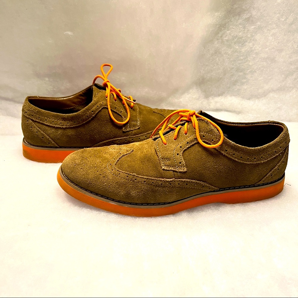 Perry Ellis Brown suede oxfords
